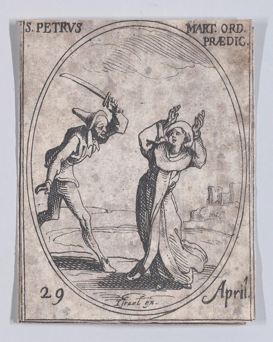 S. Pierre, prédicateur (St. Peter, Preacher), April 29th, from "Les Images De Tous Les Saincts et Saintes de L'Année" (Images of All of the Saints and Religious Events of the Year) — Jacques Callot|Israël Henriet