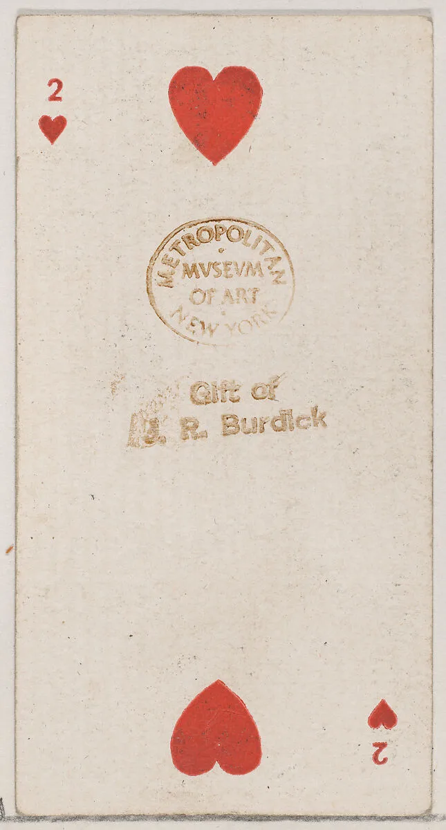 Two Hearts (red), from the Playing Cards series (N84) for Duke brand cigarettes — W. Duke, Sons & Co.