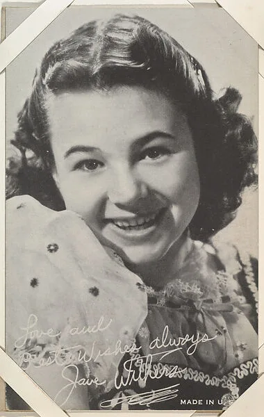 Jane Withers from Movie Stars Exhibit Cards series (W401) — Unknown