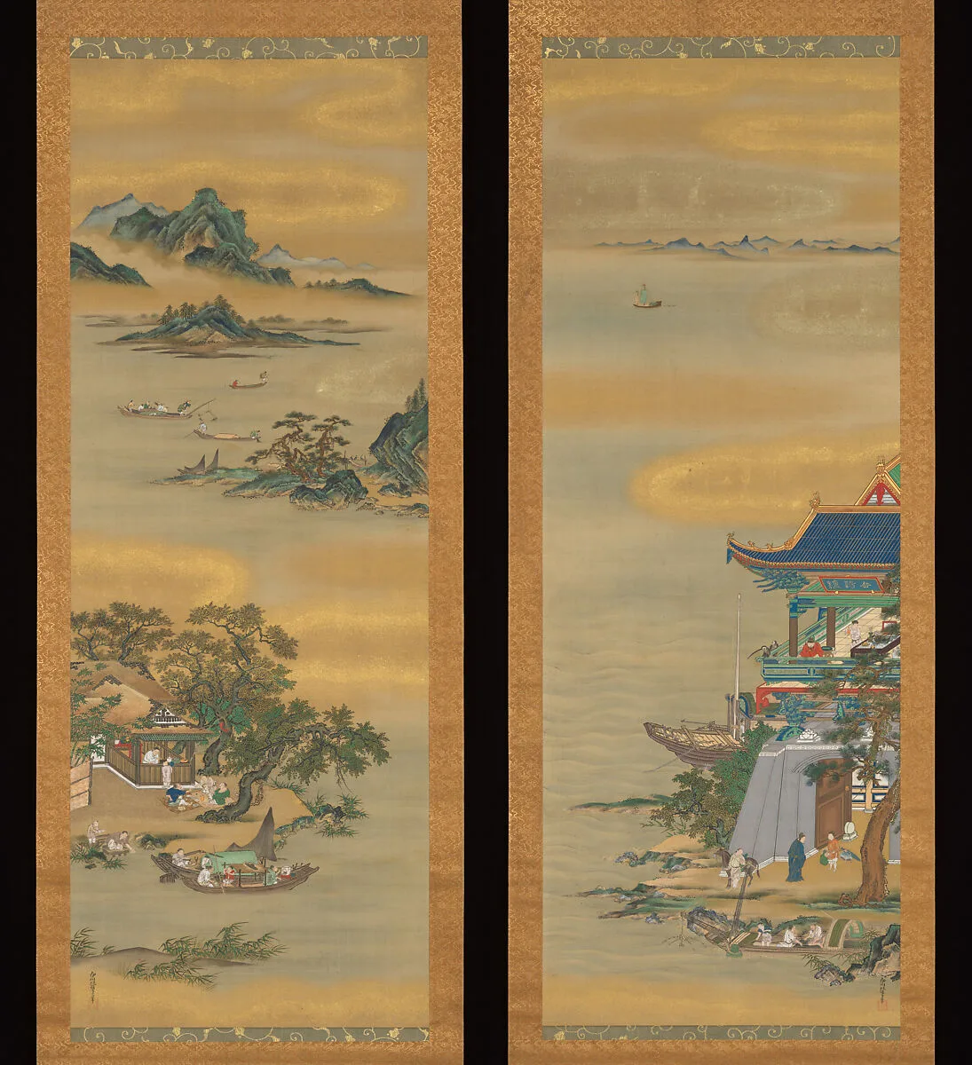 狩野伊川院栄信筆 岳陽楼図|Yueyang Pavilion — Kanō Isen’in Naganobu 狩野伊川院栄信