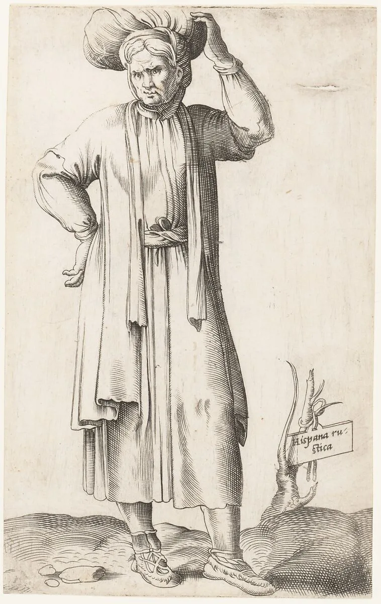 Costume Plate: Hispania Rustica (with laundry on head) — Enea Vico