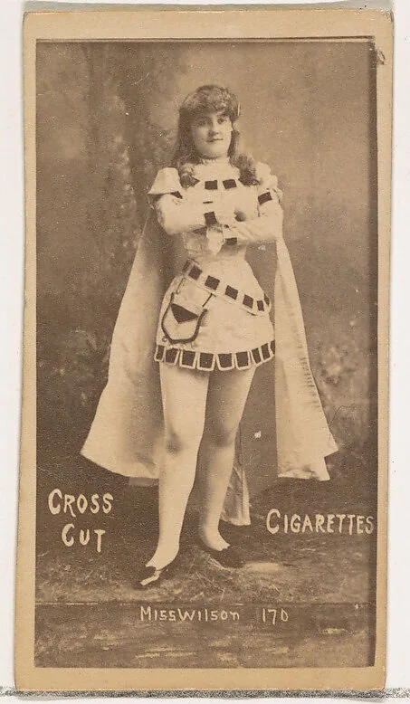 Card Number 170, Miss Wilson, from the Actors and Actresses series (N145-1) issued by Duke Sons & Co. to promote Cross Cut Cigarettes — W. Duke, Sons & Co.