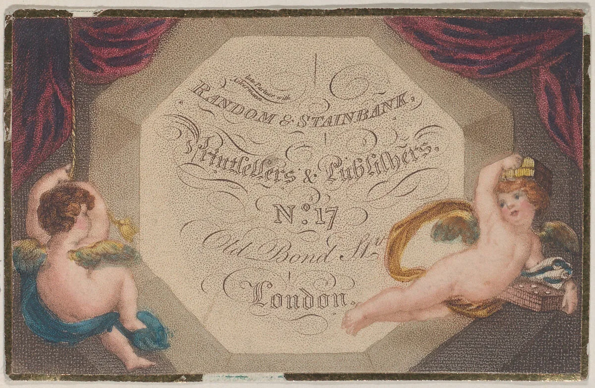 Trade Card for Random & Stainbeck, Printsellers & Publishers — Anonymous, British, 19th century