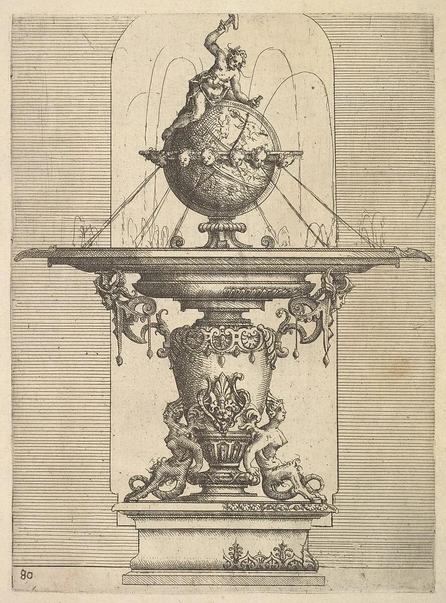 Design for a Fountain, plate 80 from Dietterlin's Architettura — Wendel Dietterlin, the Elder
