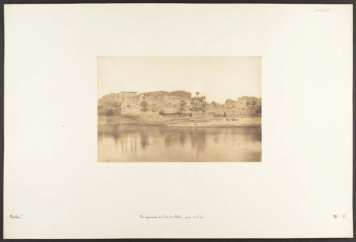 Vue générale de l'île de Philae, prise de l'Est — Maxime Du Camp