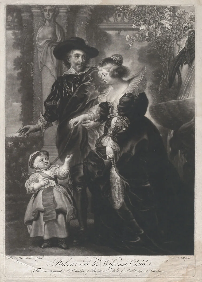 Rubens with his Wife and Child — Helena Fourment|Frans Rubens|Peter Paul Rubens|James McArdell|Peter Paul Rubens