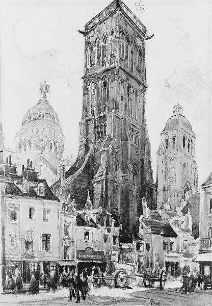 The Towers of St. Martin, Tours — Joseph Pennell