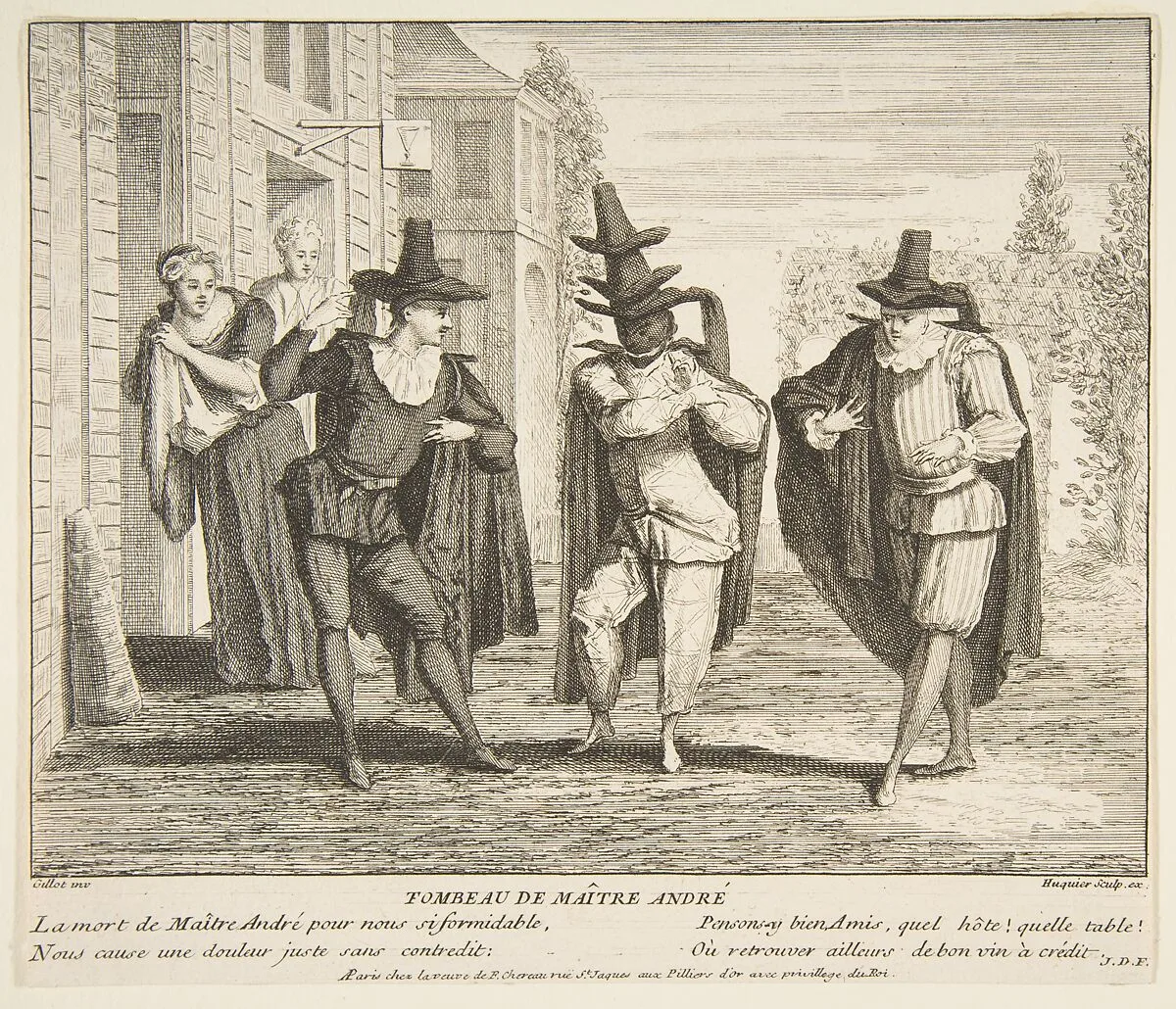 The Death of Maitre Andre — Claude Gillot|Jacques Gabriel Huquier