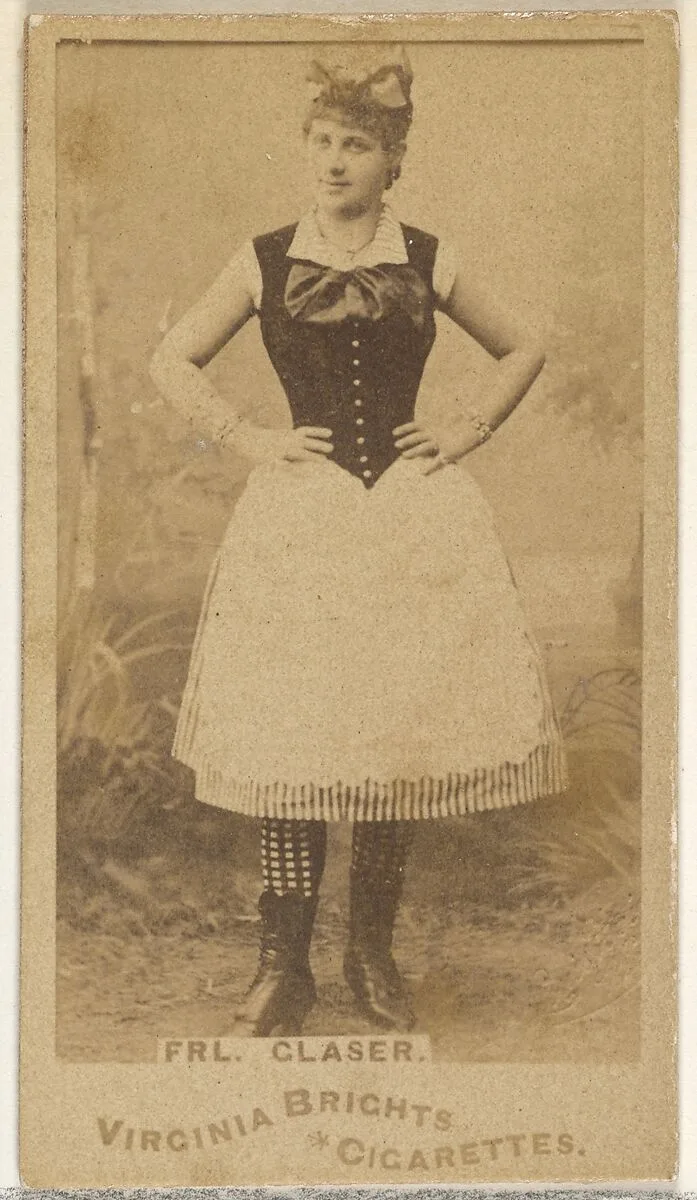 Fräulein Glaser, from the Actors and Actresses series (N45, Type 1) for Virginia Brights Cigarettes — Allen & Ginter