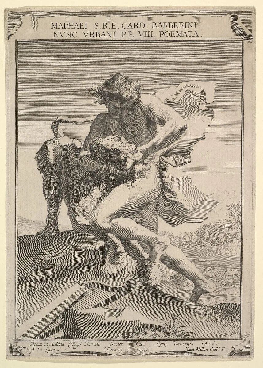 David Strangling the Lion — Claude Mellan|Gian Lorenzo Bernini