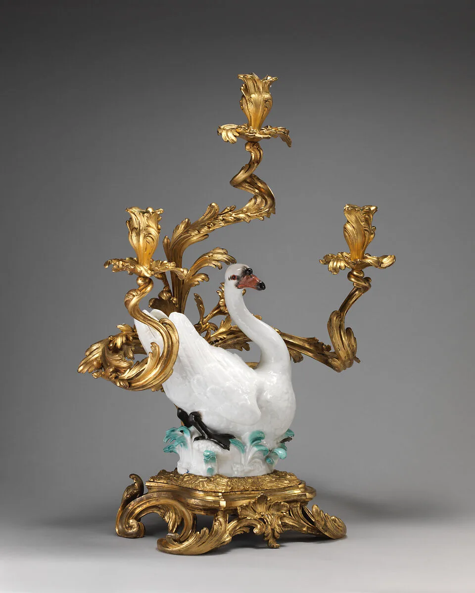 Swan candelabrum (one of a pair) — Johann Joachim Kändler|Meissen Manufactory
