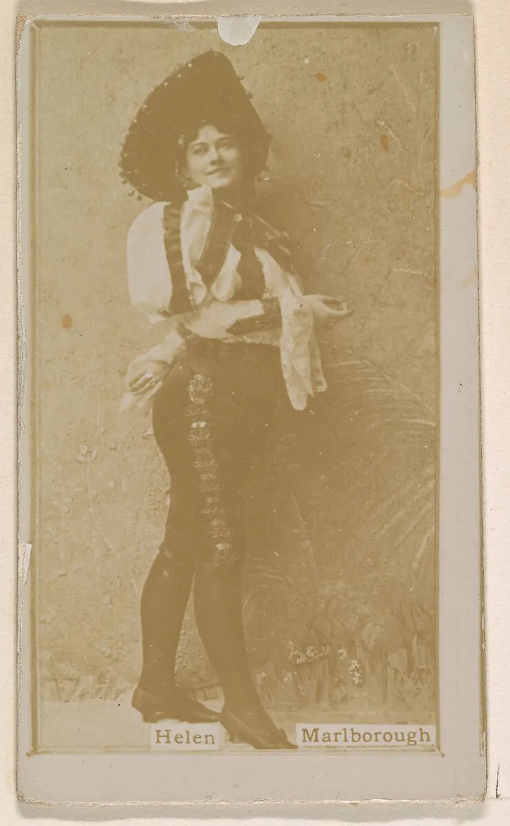 Miss Helen Marlborough, from the Actresses series (N245) issued by Kinney Brothers to promote Sweet Caporal Cigarettes — Kinney Brothers Tobacco Company