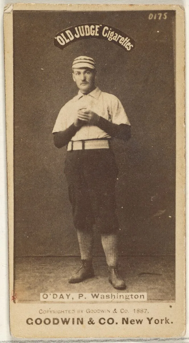 Henry Francis "Hank" O'Day, Pitcher, Washington Nationals, from the Old Judge series (N172) for Old Judge Cigarettes — Goodwin & Company