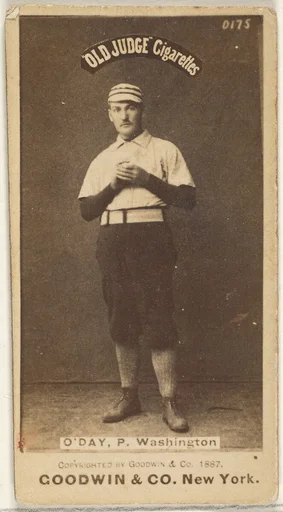 Henry Francis "Hank" O'Day, Pitcher, Washington Nationals, from the Old Judge series (N172) for Old Judge Cigarettes