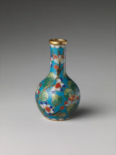 清晚期 掐絲琺瑯樣盒|Vase from sample set of Chinese cloisonné