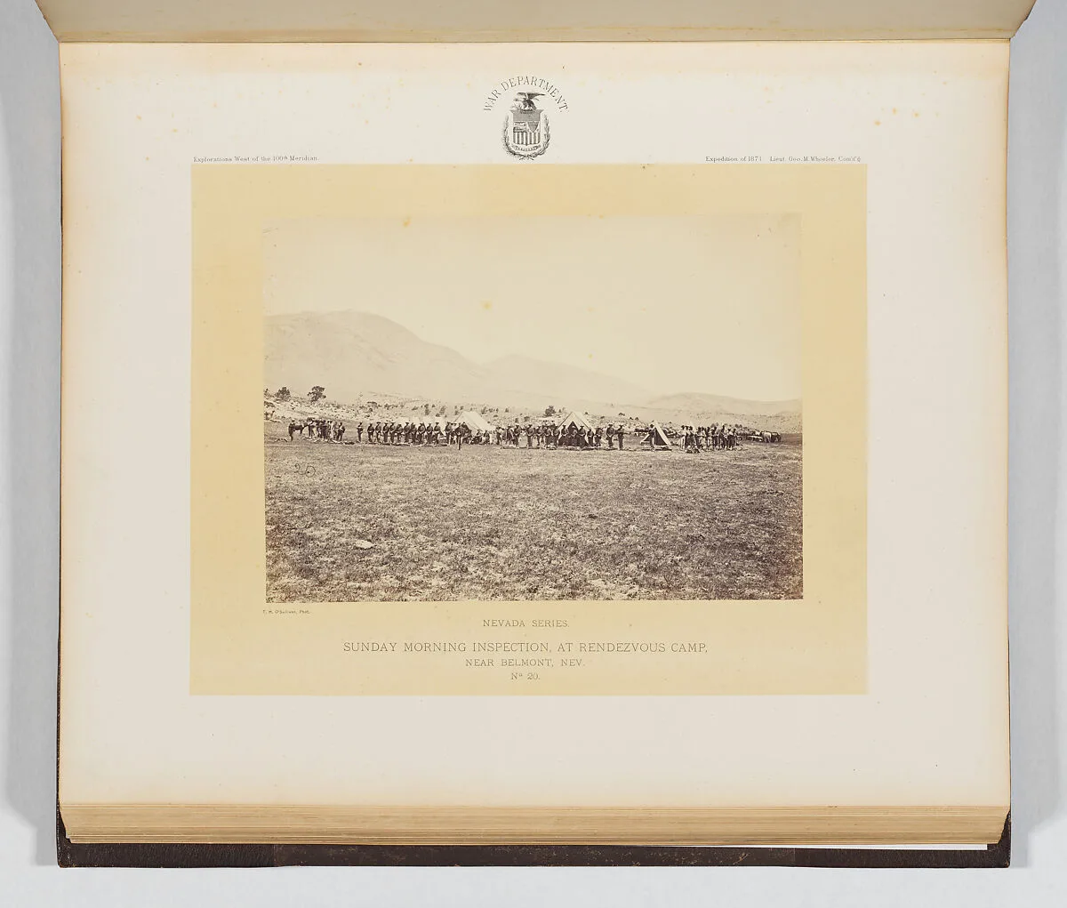 Sunday Morning Inspection, At Rendezvous Camp, Near Belmont, Nevada — Timothy H. O'Sullivan