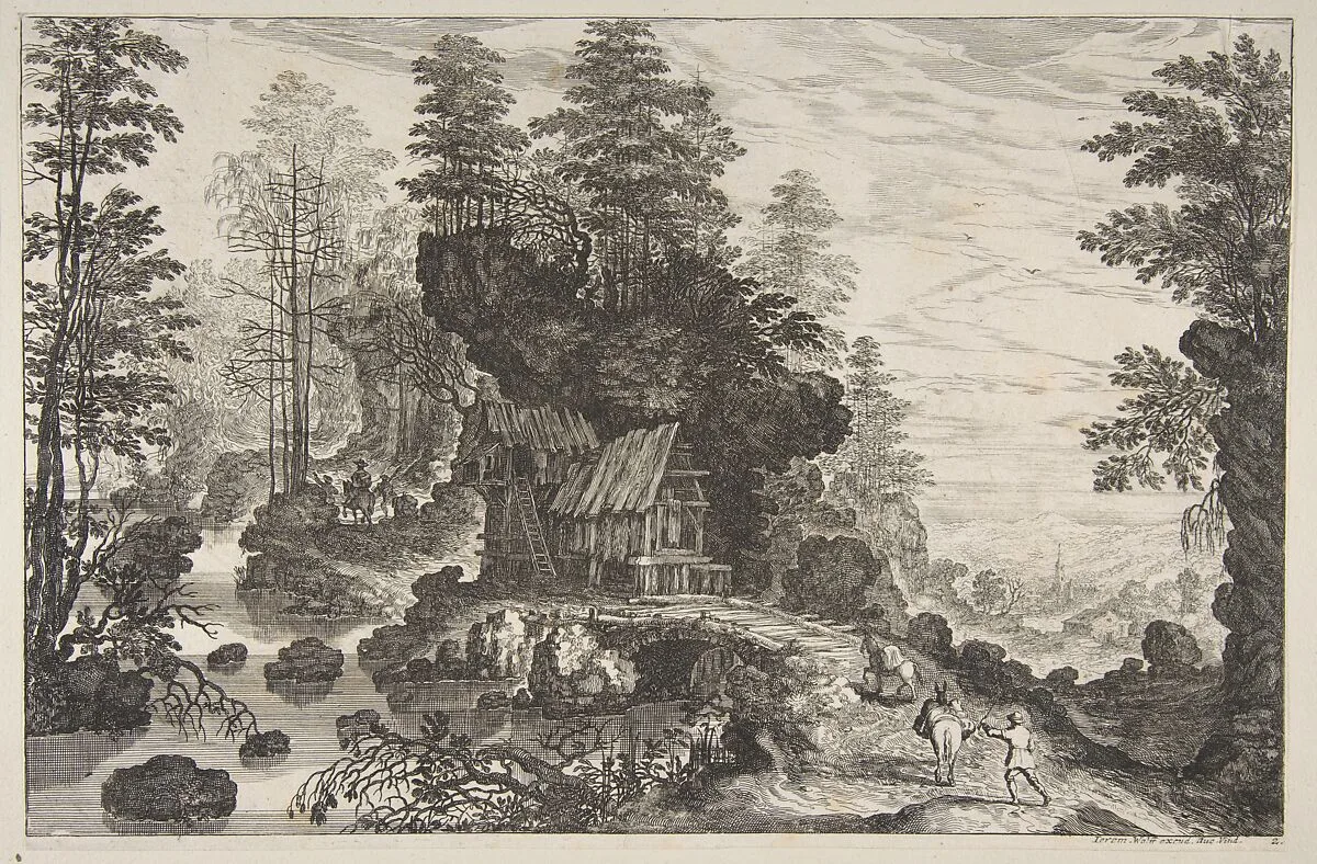 View of a Small House Built into a Rock — Isaak Major