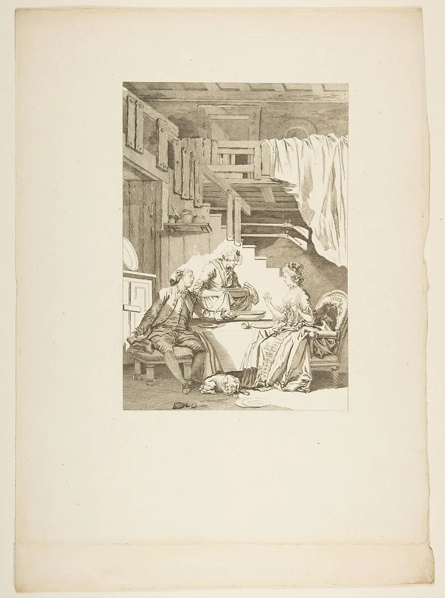 Le Faucon, from "Contes et nouvelles en vers par Jean de La Fontaine. A Paris, de l'imprimerie de P. Didot, l'an III de la République, 1795" — Jean de La Fontaine|Jean Honoré Fragonard|Jean-Baptiste Tilliard|Pierre Didot l'ainé