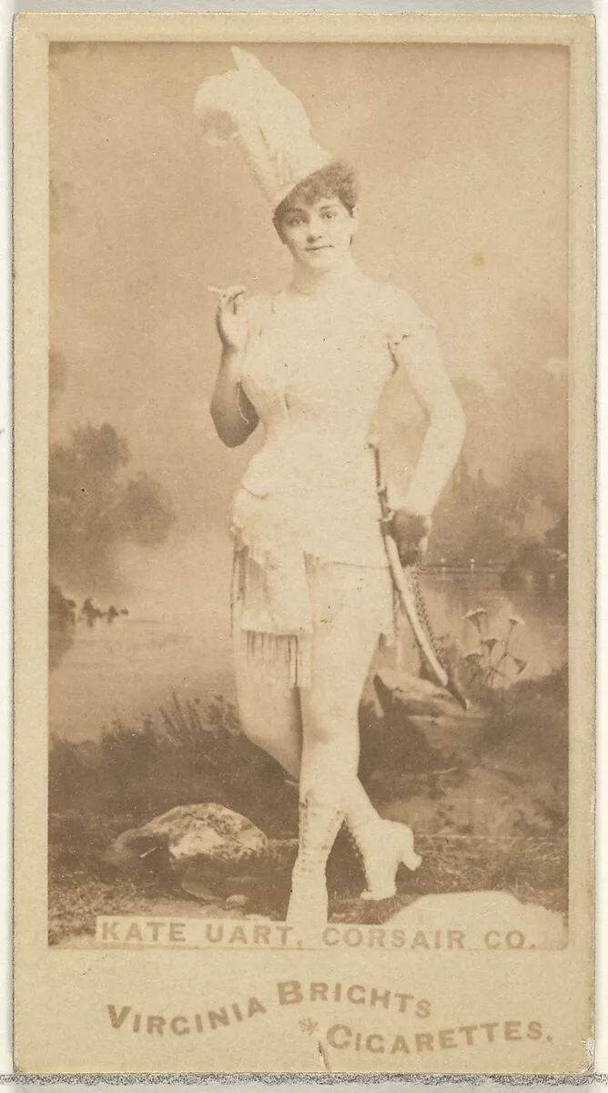 Kate Uart, Corsair Co., from the Actors and Actresses series (N45, Type 1) for Virginia Brights Cigarettes — Allen & Ginter