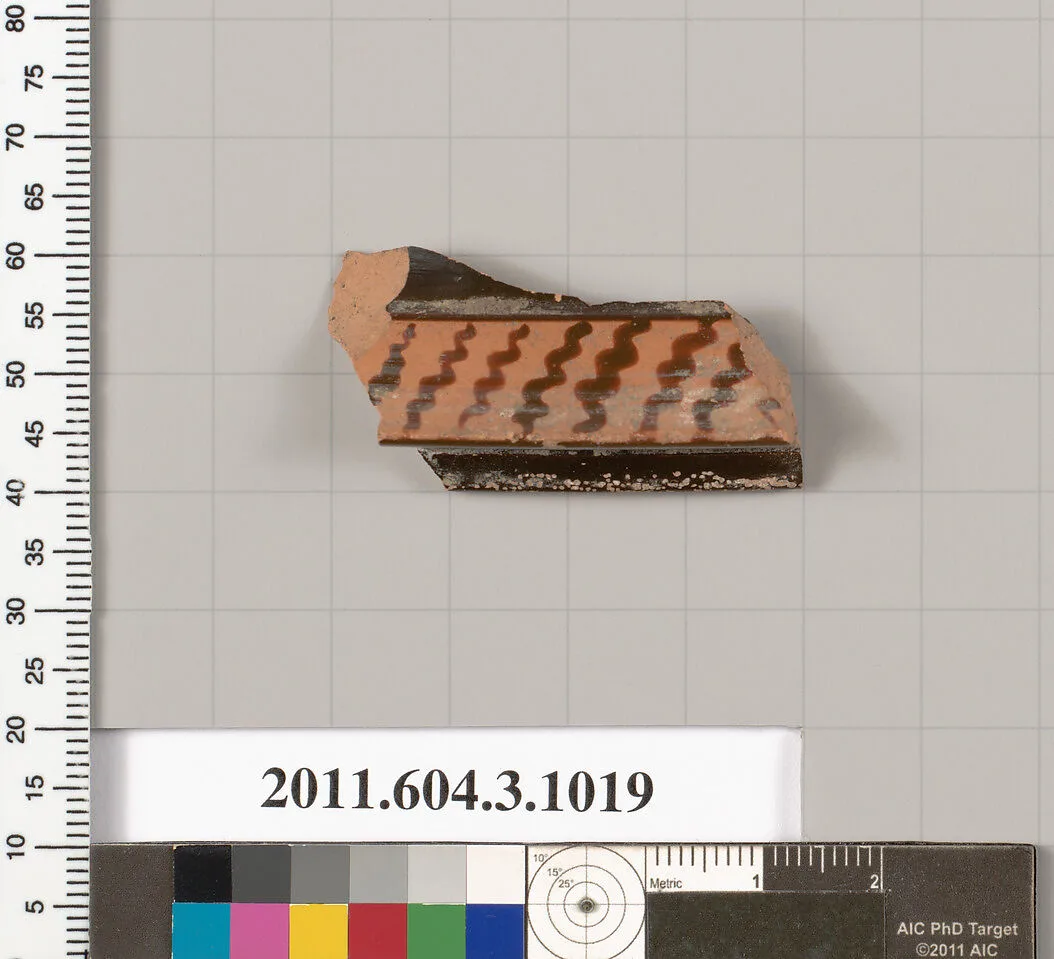 Terracotta fragment of a lekanis (covered dish) — Unknown