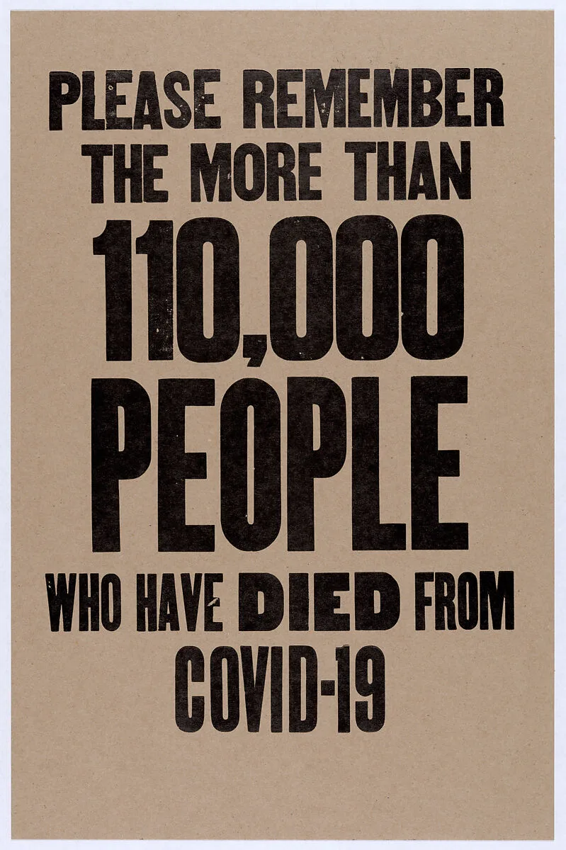 Please Remember The More Than 110,000 People Who Have Died From COVID-19 — Amos Kennedy