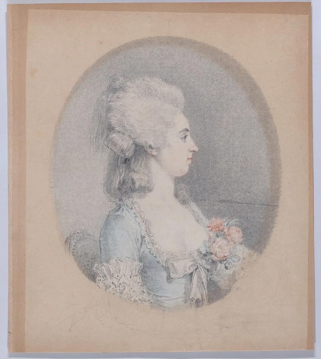 Profile Portrait of a Woman — Augustin de Saint-Aubin