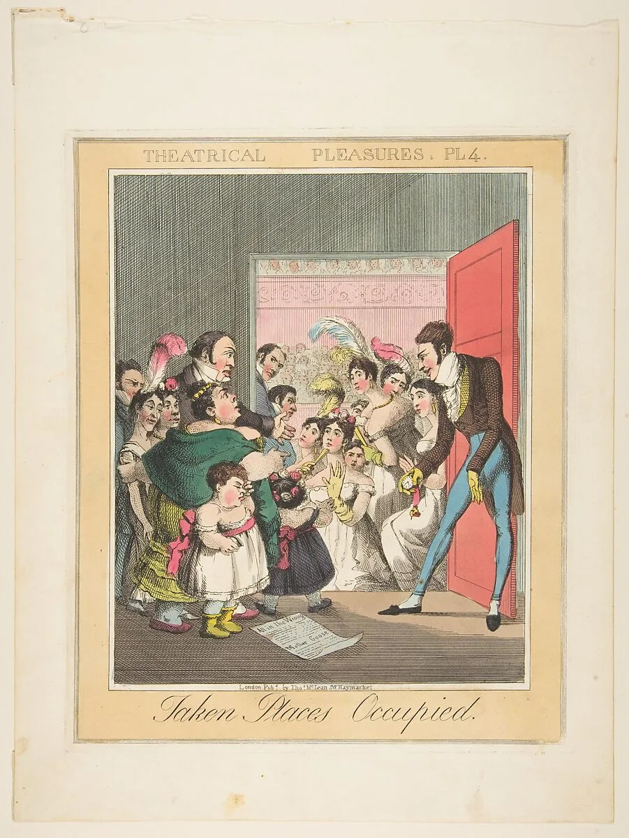 Theatrical Pleasures, Plate 4: Taken Places Occupied — Theodore Lane|Thomas McLean