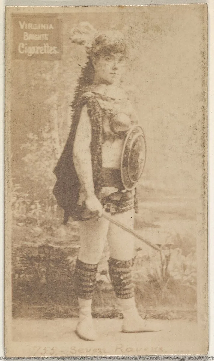 Card 755, Seven Ravens, from the Actors and Actresses series (N45, Type 2) for Virginia Brights Cigarettes — Allen & Ginter