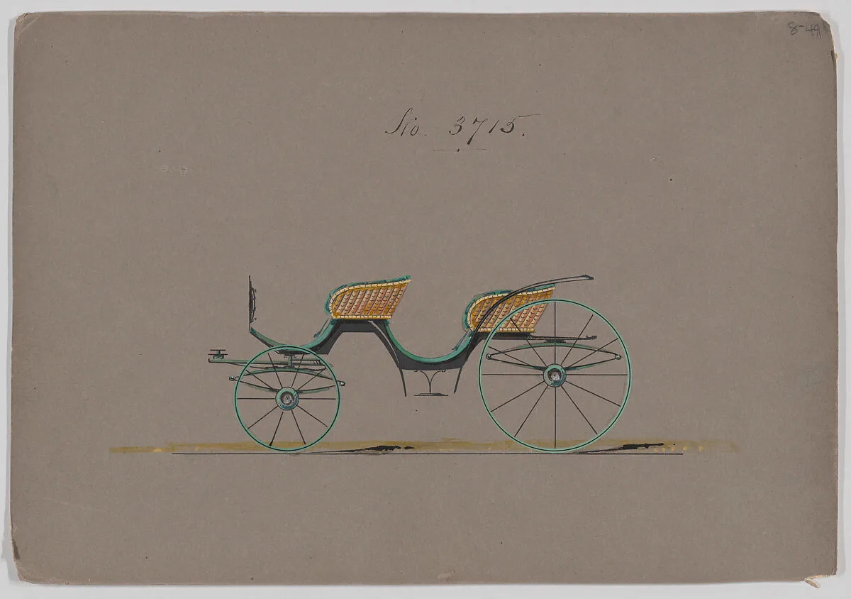 Design for 4 seat Phaeton, no top, no. 3715 — Brewster & Co.
