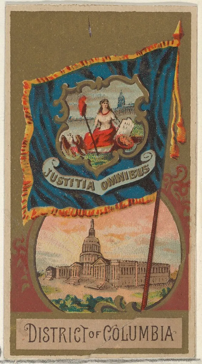 District of Columbia, from Flags of the States and Territories (N11) for Allen & Ginter Cigarettes Brands — Allen & Ginter