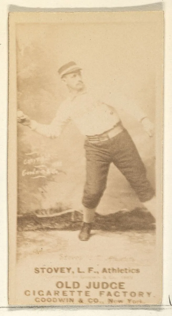 Stovey, Left Field, Philadelphia Athletics, from the Old Judge series (N172) for Old Judge Cigarettes — Goodwin & Company