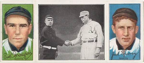 "Just Before the Battle," with Fred Snodgrass and John J. Murray, from the series Hassan Triple Folders (T202) — Hassan Cigarettes
