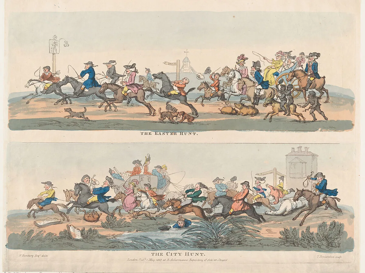 The Easter Hunt and The City Hunt — Henry William Bunbury|Rudolph Ackermann, London|Thomas Rowlandson