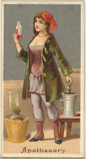 Apothecary, from the Occupations for Women series (N166) for Old Judge and Dogs Head Cigarettes