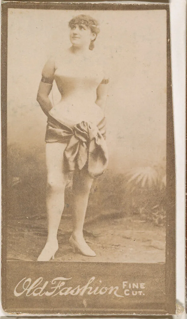 Actress wearing wide sash at waist, from the Actresses series (N664) promoting Old Fashion Fine Cut Tobacco — Unknown