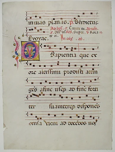 Manuscript Leaf with Initial O, from an Antiphonary
