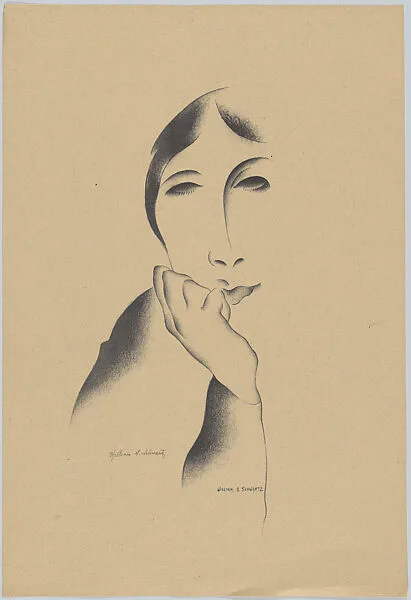 Woman’s Face (Lithograph #44) — William Samuel Schwartz