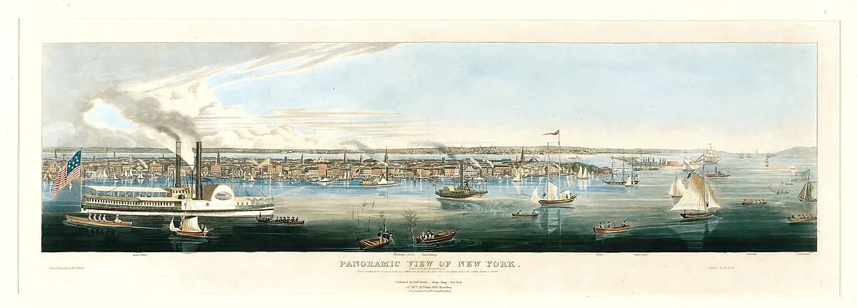 Panoramic View of New York Taken from the North River — Robert Havell Jr.|James Fulton Pringle|W. Neale|William A. Colman|Ackermann & Co., London|Robert Havell Jr.