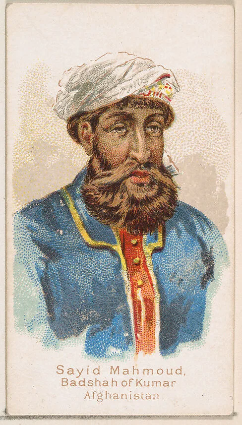 Sayid Mahmoud, Badshah of Kumar, Afghanistan, from the Savage and Semi-Barbarous Chiefs and Rulers series (N189) issued by Wm. S. Kimball & Co. — William S. Kimball & Company