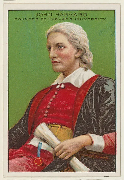 John Harvard, Founder of Harvard University, from the "Heroes of History" series (T68), issued with Miners Extra Smoking Tobacco, Natural Leaf Scrap, and Royal Bengals Little Cigars — Royal Bengals Little Cigars|John Harvard