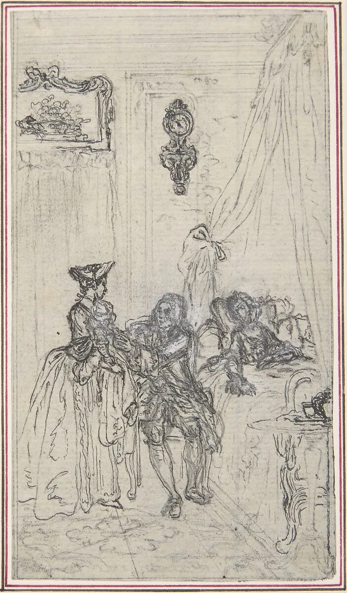 Study for a frontispiece for "Histoire de Miss Jenny" — Hubert François Gravelot