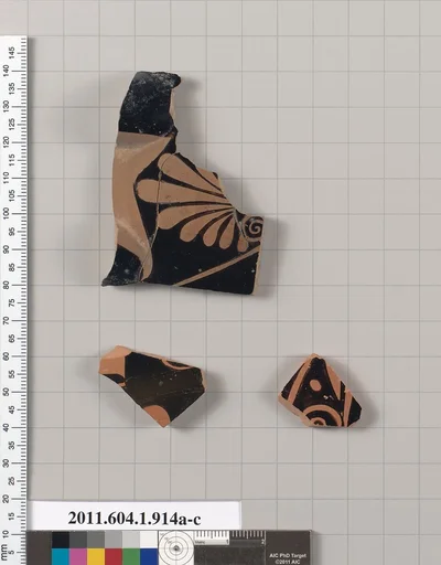 Terracotta fragments of kylikes (drinking cups)