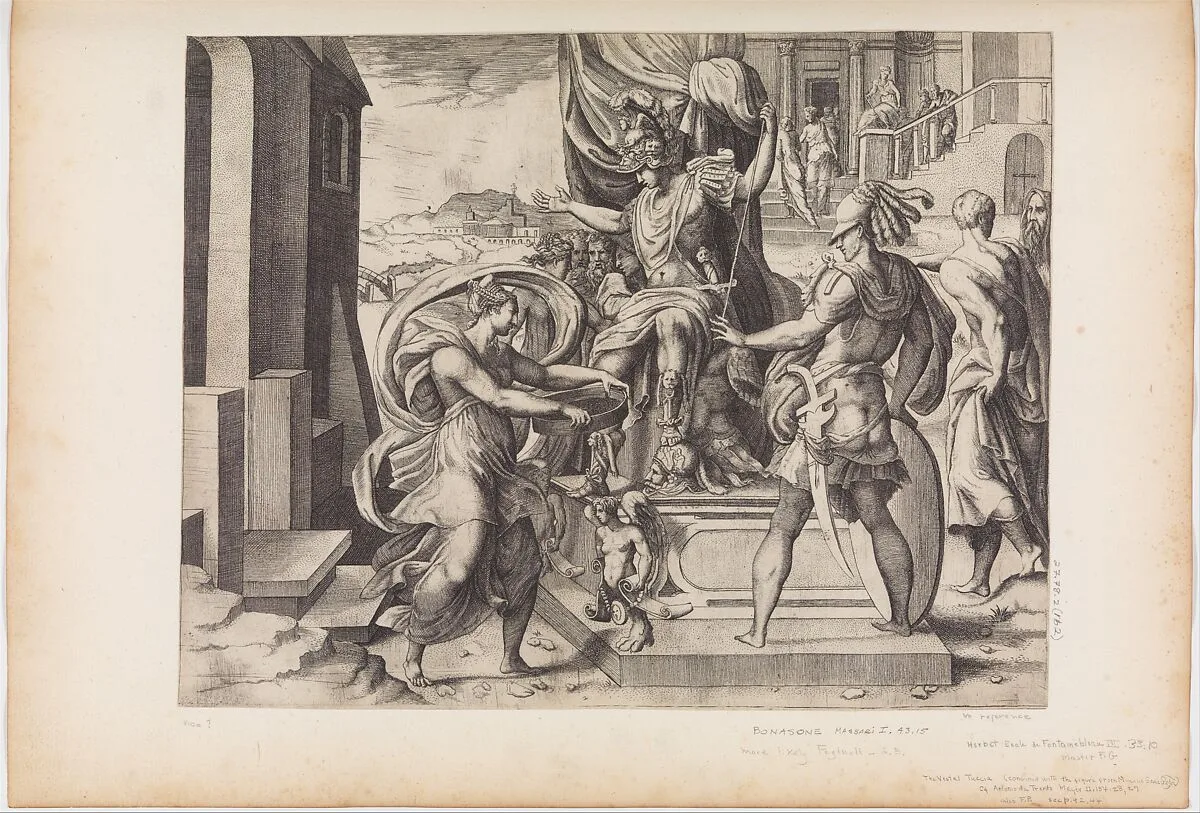 Alexander Enthroned — Giulio Bonasone