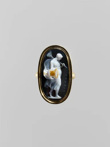 Young woman with a torch and vase