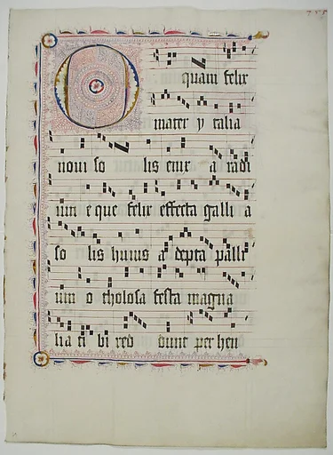Manuscript Leaf with Initial O, from an Antiphonary