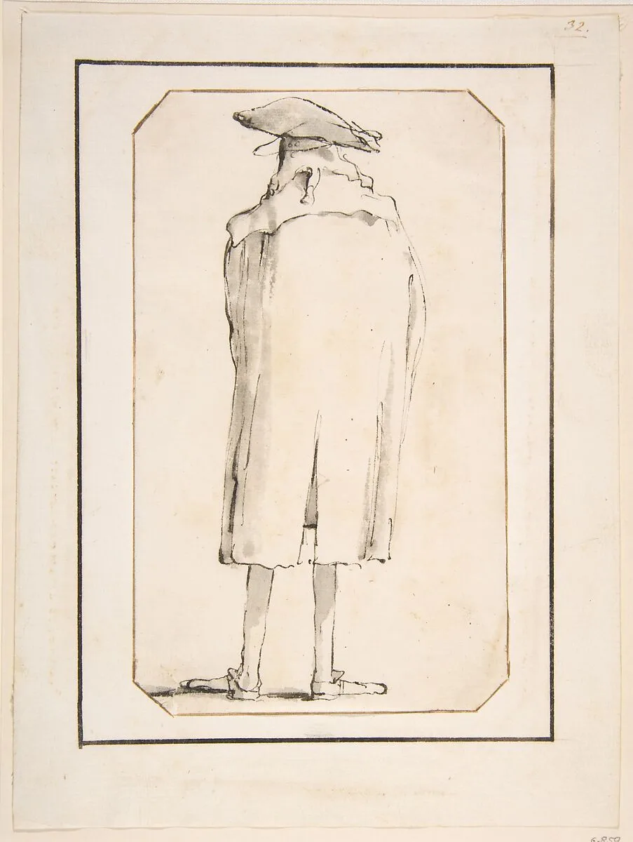 Caricature of a Man Seen from Behind — Giovanni Battista Tiepolo