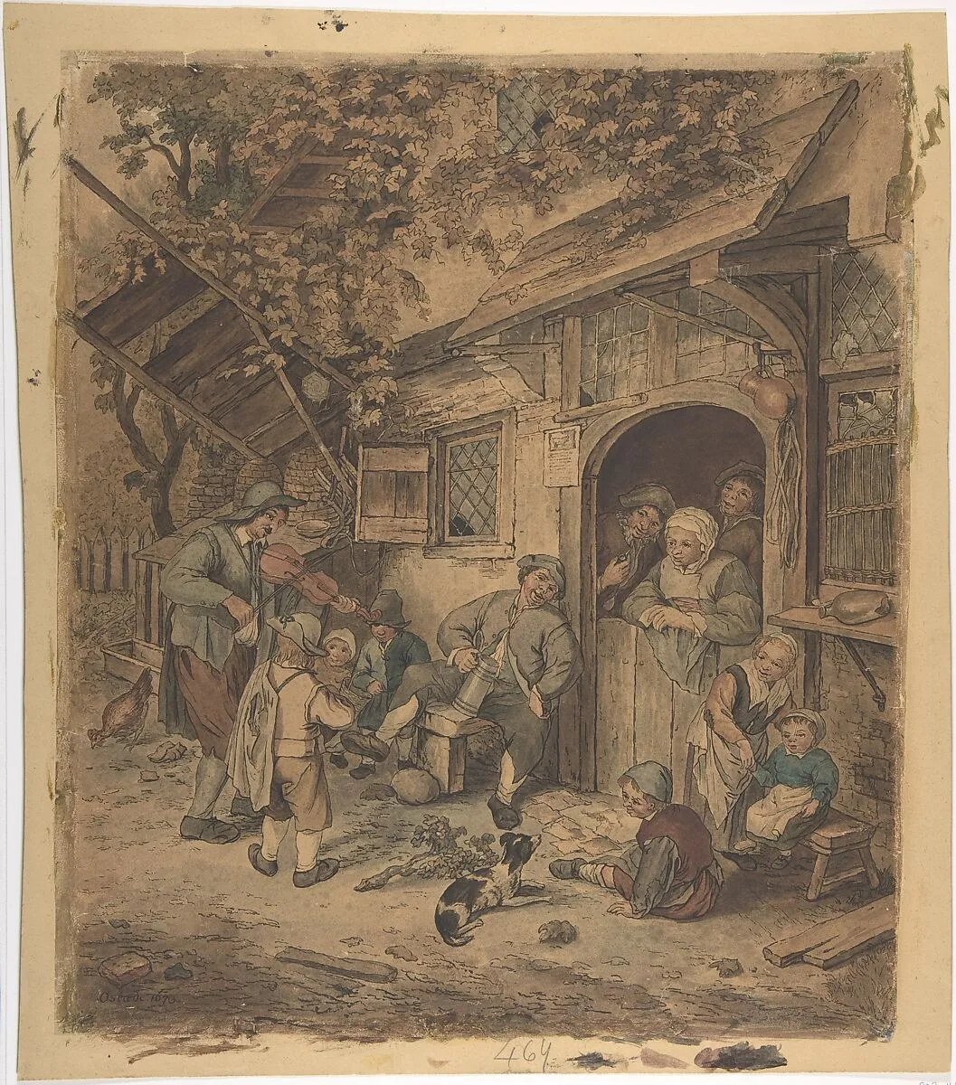 Strolling Violinist at an Ale House Door — Adriaen van Ostade