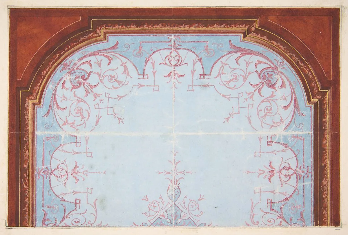 Partial design for painted ceiling — Jules-Edmond-Charles Lachaise|Eugène-Pierre Gourdet