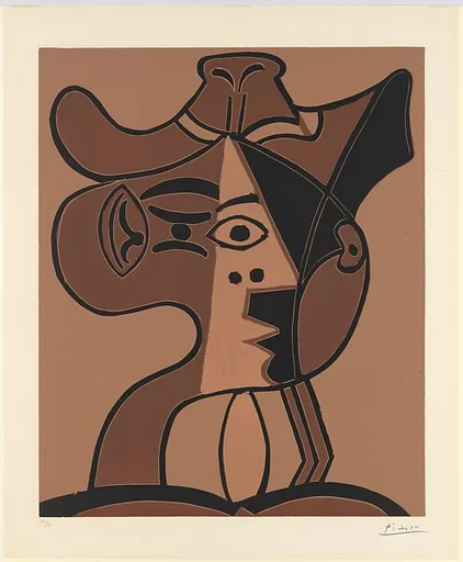 Large Head of a Woman in a Hat