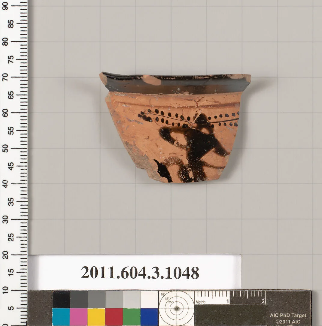 Terracotta fragment of a mastoid (drinking cup with narrow base) — Unknown
